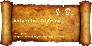 Valentiny Diána névjegykártya